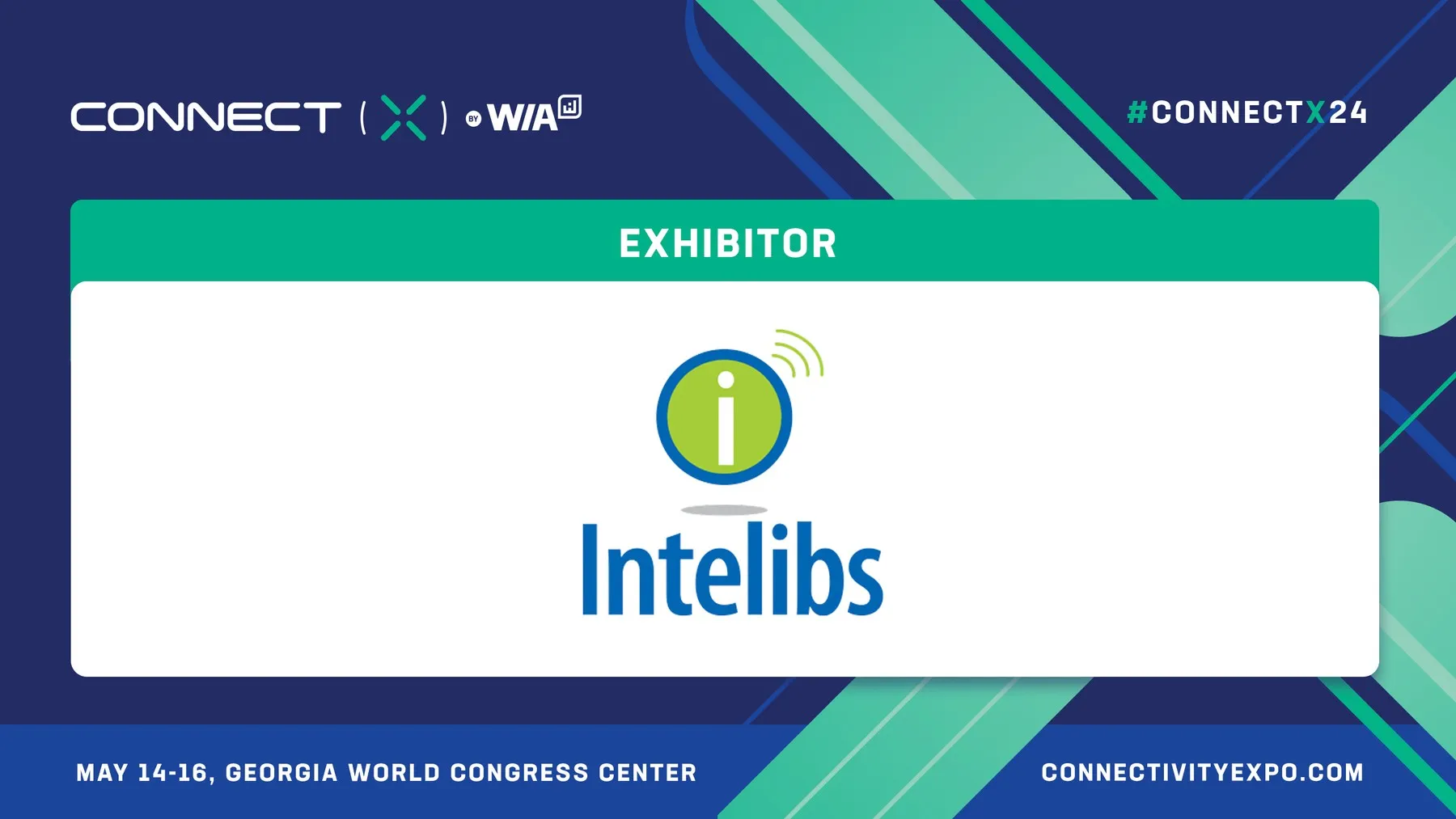 Connect (X) 2024 exhibitor graphic with the Intelibs logo